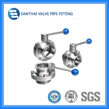 Sanitary Stainless Steel Butterfly Valve Manual Welding Threqaded